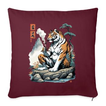 Ukiyo-e Tiger Mountain Art Asiatique Streetwear - Housse de coussin décorative 45 x 45 cm - bordeaux - Devant