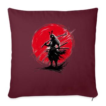 Samouraï japonais Silhouette Vintage Fighter - Housse de coussin décorative 45 x 45 cm - bordeaux - Devant