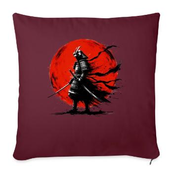 Samouraï japonais Silhouette Vintage Fighter - Housse de coussin décorative 45 x 45 cm - bordeaux - Devant