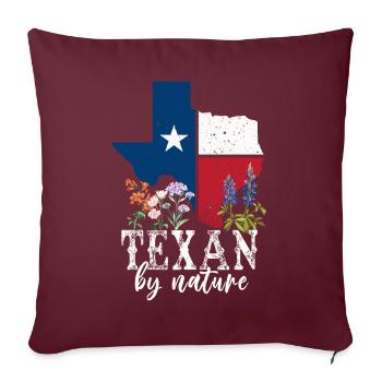 Champs de fleurs sauvages Fleurs sauvages Bluebonnet - Housse de coussin décorative 45 x 45 cm - bordeaux - Devant