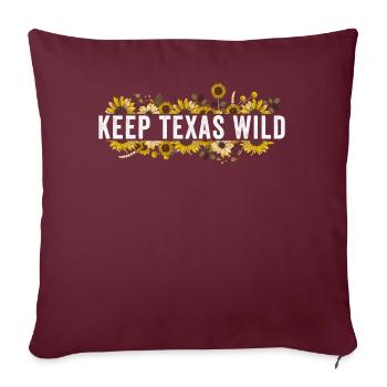 Champs de fleurs sauvages Fleurs sauvages Bluebonnet - Housse de coussin décorative 45 x 45 cm - bordeaux - Devant