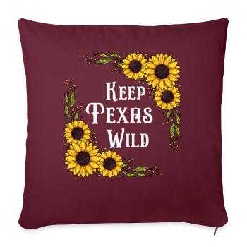 Champs de fleurs sauvages Fleurs sauvages Bluebonnet - Housse de coussin décorative 45 x 45 cm - bordeaux - Devant