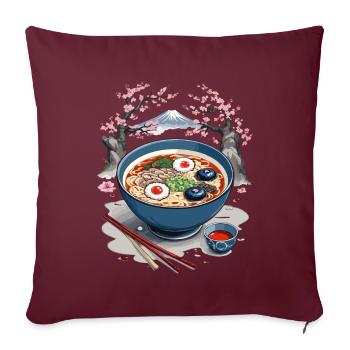Ramen japonais Ukiyo-E Vintage Art Design - Housse de coussin décorative 45 x 45 cm - bordeaux - Devant