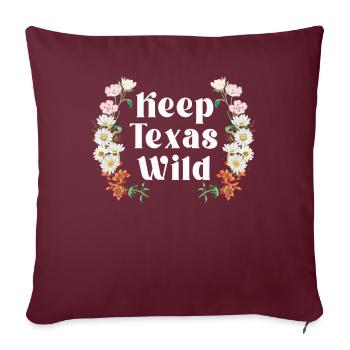 Champs de fleurs sauvages Fleurs sauvages Bluebonnet - Housse de coussin décorative 45 x 45 cm - bordeaux - Devant