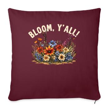 Champs de fleurs sauvages Fleurs sauvages Bluebonnet - Housse de coussin décorative 45 x 45 cm - bordeaux - Devant