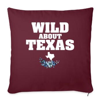 Champs de fleurs sauvages Fleurs sauvages Bluebonnet - Housse de coussin décorative 45 x 45 cm - bordeaux - Devant