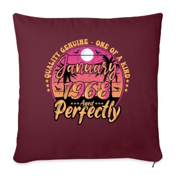 Janvier 1968 anniversaire 1968 Janvier 1968 - Housse de coussin décorative 45 x 45 cm - bordeaux - Devant
