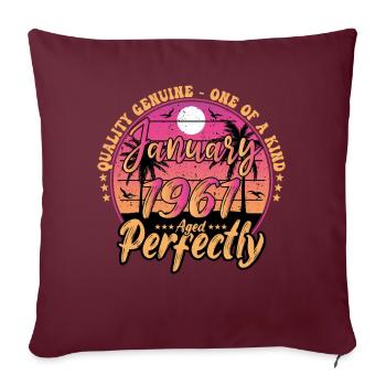 Janvier 1961 anniversaire 1961 Janvier 1961 - Housse de coussin décorative 45 x 45 cm - bordeaux - Devant