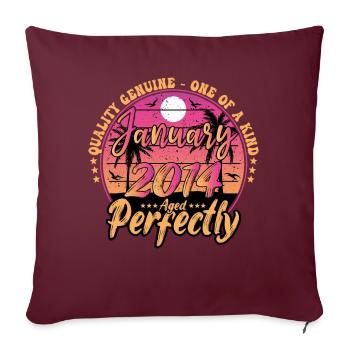 Janvier 2014 anniversaire 2014 Janvier 2014 - Housse de coussin décorative 45 x 45 cm - bordeaux - Devant