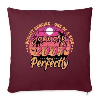 Janvier 2007 anniversaire 2007 Janvier 2007 - Housse de coussin décorative 45 x 45 cm - bordeaux - Devant