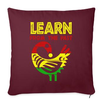 Sankofa Symbol Adinkra Ghana Schwarz - Sofakissenbezug 45 x 45 cm - Burgunderrot - Vorne