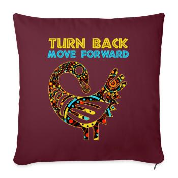 Sankofa Symbol Adinkra Ghana Schwarz - Sofakissenbezug 45 x 45 cm - Burgunderrot - Vorne