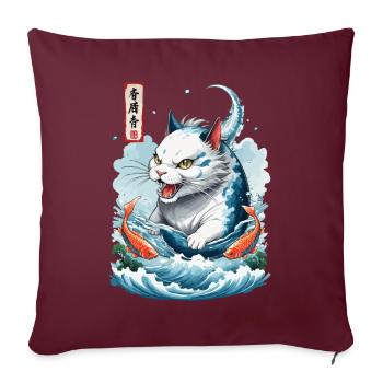 Chats Japonais Monstre Monstres De Mer Streetwear - Housse de coussin décorative 45 x 45 cm - bordeaux - Devant
