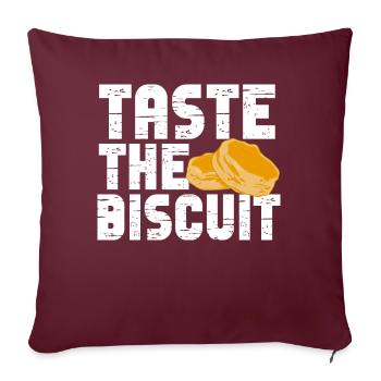 Goûtez le biscuit goûtez la bonté - Housse de coussin décorative 45 x 45 cm - bordeaux - Devant