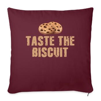 Goûtez le biscuit goûtez la bonté - Housse de coussin décorative 45 x 45 cm - bordeaux - Devant