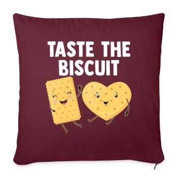 Goûtez le biscuit goûtez la bonté - Housse de coussin décorative 45 x 45 cm - bordeaux - Devant