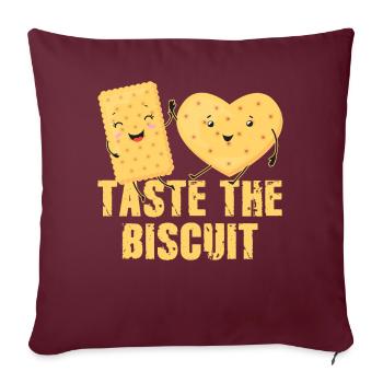 Goûtez le biscuit goûtez la bonté - Housse de coussin décorative 45 x 45 cm - bordeaux - Devant
