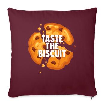 Goûtez le biscuit goûtez la bonté - Housse de coussin décorative 45 x 45 cm - bordeaux - Devant