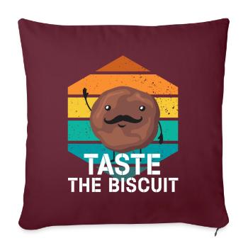 Goûtez le biscuit goûtez la bonté - Housse de coussin décorative 45 x 45 cm - bordeaux - Devant