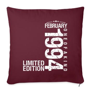 Février 1994 Février anniversaire January 1994 - Housse de coussin décorative 45 x 45 cm - bordeaux - Devant
