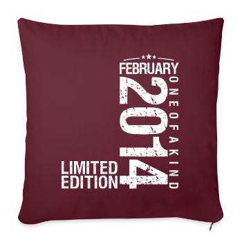 Février 2014 Février anniversaire February 2014 - Housse de coussin décorative 45 x 45 cm - bordeaux - Devant