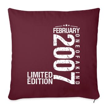 Février 2007 Février anniversaire February 2007 - Housse de coussin décorative 45 x 45 cm - bordeaux - Devant