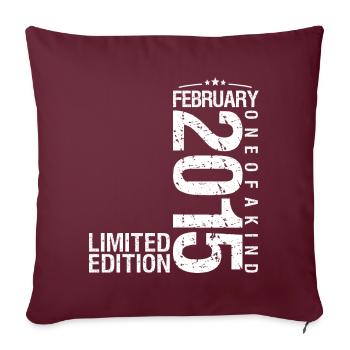 Février 2015 Février anniversaire February 2015 - Housse de coussin décorative 45 x 45 cm - bordeaux - Devant