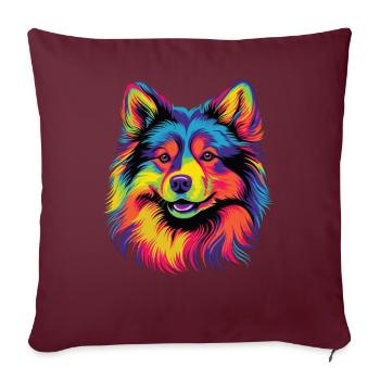 Aquarelle colorée finlandaise de Laponie - Housse de coussin décorative 45 x 45 cm - bordeaux - Devant
