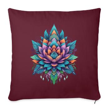 Conception esthétique spirituelle de Mandala Lotus - Housse de coussin décorative 45 x 45 cm - bordeaux - Devant