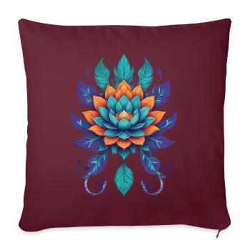 Lotusblume Spirit Farbenfreude Lebensblume - Sofakissenbezug 45 x 45 cm - Burgunderrot - Vorne