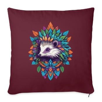 Pouvoir spirituel Animal blaireau Mandala - Housse de coussin décorative 45 x 45 cm - bordeaux - Devant