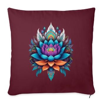 Style esthétique de la vie de fleur de fleur de lotus spirituel - Housse de coussin décorative 45 x 45 cm - bordeaux - Devant