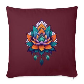 Lotus spirituel Fleur de Vie Esthétique - Housse de coussin décorative 45 x 45 cm - bordeaux - Devant