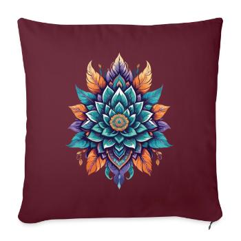 Lotus spirituel fleur de vie esthétique magique - Housse de coussin décorative 45 x 45 cm - bordeaux - Devant