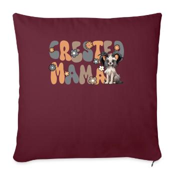 Chien chinois à crête Groovy Crested Mama - Housse de coussin décorative 45 x 45 cm - bordeaux - Devant