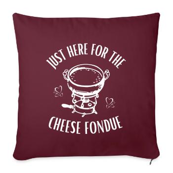 Juste ici pour la fondue au fromage - Housse de coussin décorative 45 x 45 cm - bordeaux - Devant