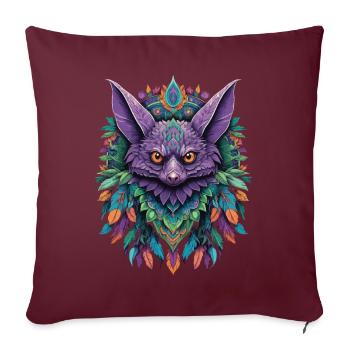 Bat Dream Catcher Mandala Design - Housse de coussin décorative 45 x 45 cm - bordeaux - Devant