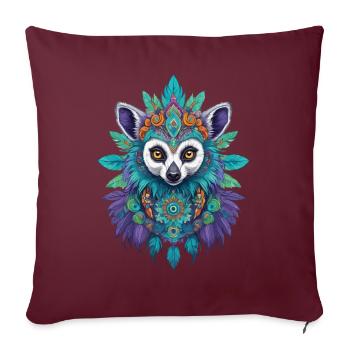 Lémuriens Mandala Dream Catcher Design - Housse de coussin décorative 45 x 45 cm - bordeaux - Devant