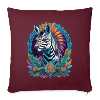 Zebra spirituel Dream Catcher Mandala Design - Housse de coussin décorative 45 x 45 cm - bordeaux - Devant