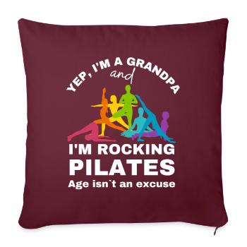 Pilates Grandpa - Pour Pilates Grand-père pour le cours de Pilates - Housse de coussin décorative 45 x 45 cm - bordeaux - Devant