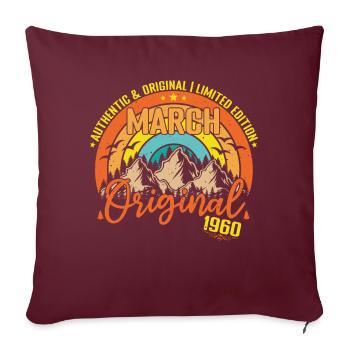 Mars 1960 Mars anniversaire 1960 Mars Originale - Housse de coussin décorative 45 x 45 cm - bordeaux - Devant