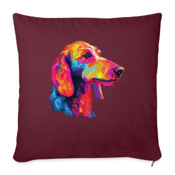 Wasserfarben Farbenfroher Bedlington Terrier - Sofakissenbezug 45 x 45 cm - Burgunderrot - Vorne