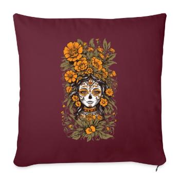 Blumen Deko Vintage Ästhetische Streetwear Design - Sofakissenbezug 45 x 45 cm - Burgunderrot - Vorne