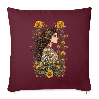 Löwenzahn Vintage Blumen Streetwear Ästhetik - Sofakissenbezug 45 x 45 cm - Burgunderrot - Vorne
