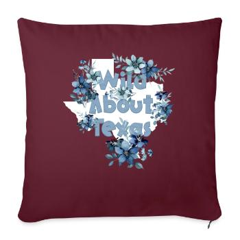 Champs de fleurs sauvages Fleurs sauvages Bluebonnet - Housse de coussin décorative 45 x 45 cm - bordeaux - Devant