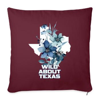 Champs de fleurs sauvages Fleurs sauvages Bluebonnet - Housse de coussin décorative 45 x 45 cm - bordeaux - Devant