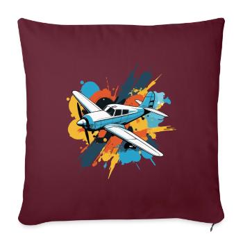 Maquette d’avion Pilote d’avion Avion Hobby - Housse de coussin décorative 45 x 45 cm - bordeaux - Devant
