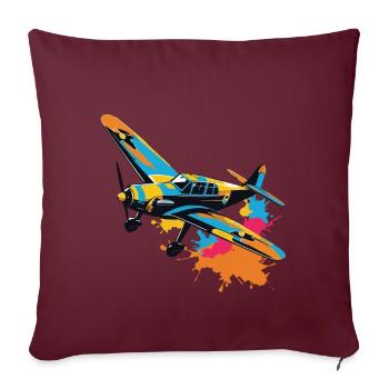 Maquette Avion Pilote Avion Hobby Esthétique - Housse de coussin décorative 45 x 45 cm - bordeaux - Devant