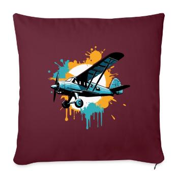 Maquette D’avion Pilote Avion Avion Hobby Design - Housse de coussin décorative 45 x 45 cm - bordeaux - Devant