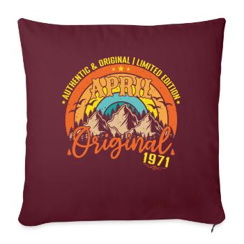 Avril 1971 Avril anniversaire 1971 Avril Originale - Housse de coussin décorative 45 x 45 cm - bordeaux - Devant